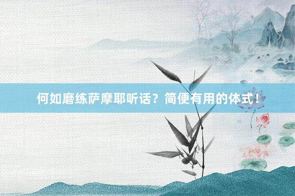 何如磨练萨摩耶听话？简便有用的体式！